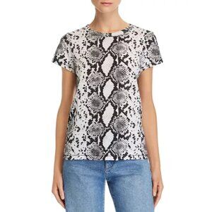 rag & Bone Black White Snakeskin Pima Cotton Top Women Size Medium